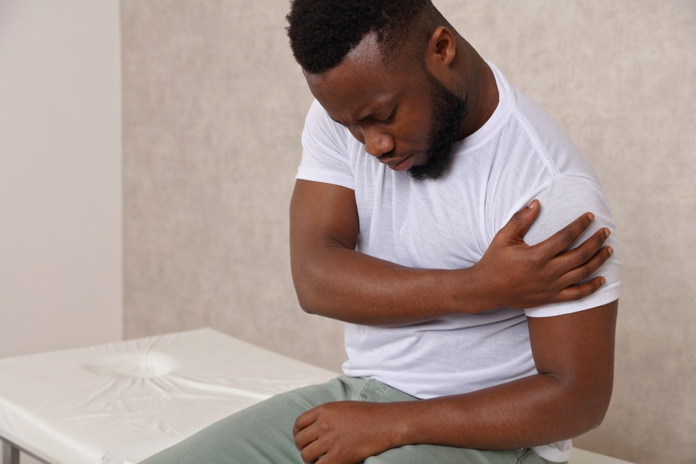 patient suffering from shoulder bursitis wondering if it will go away on its own